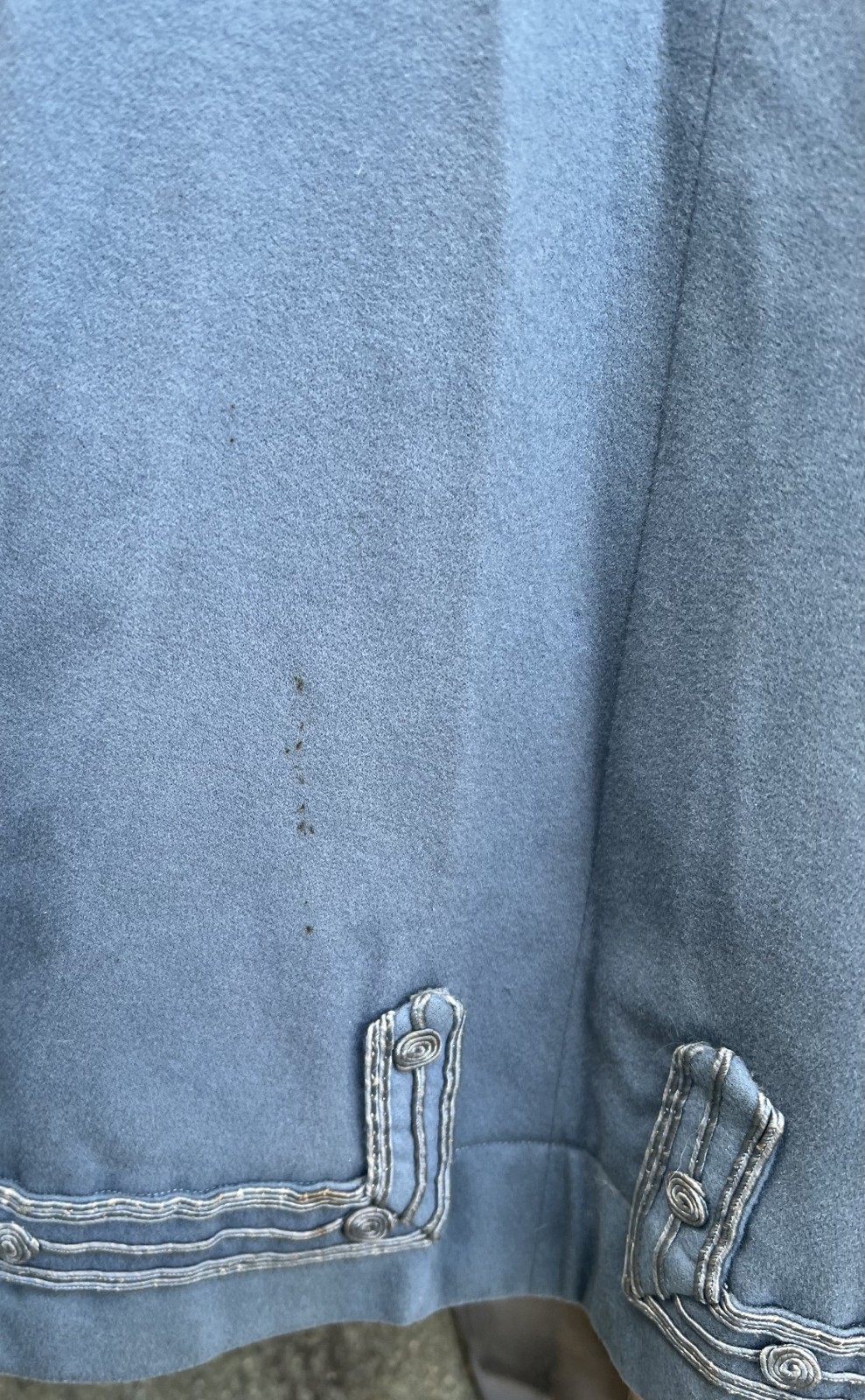 ANTIQUE EDWARDIAN BLUE WOOL 2PC WALKING SUIT DRESS