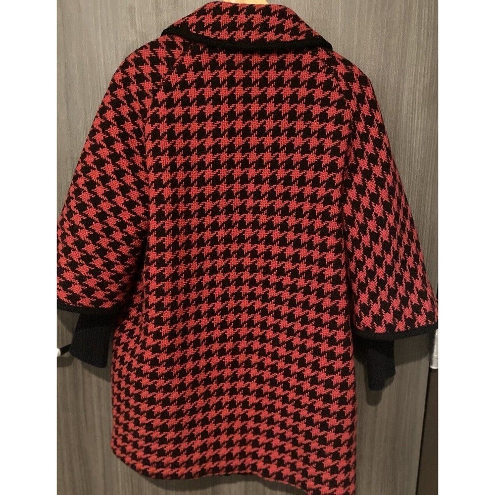 Vintage Betty Rose Coat lined Houndstooth Single Breasted 44&Prime; chest M/L
