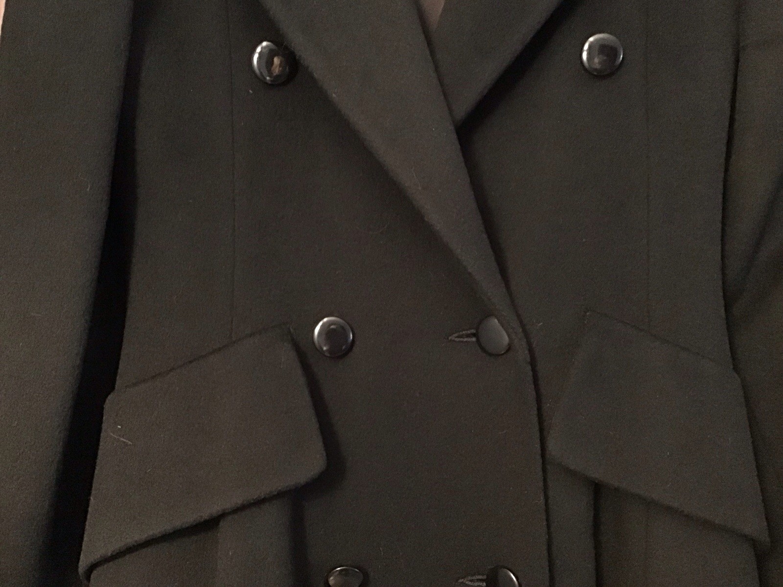 Vintage WORUMBO 100% Wool Long Black Size 6 Women&rsquo;s Coat Fashioned by JILL JR.
