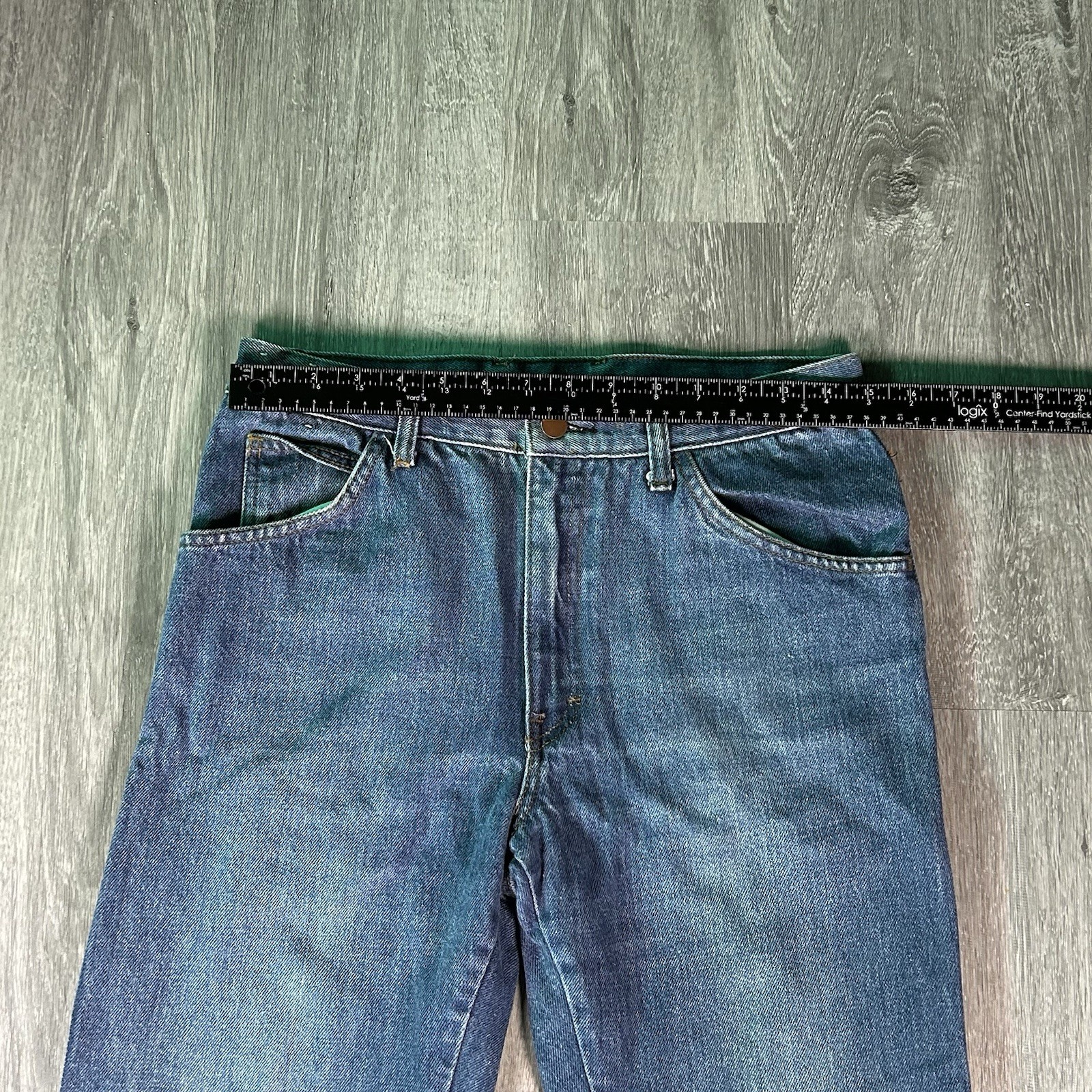 Vintage Women’s Jeans 33×29 Wide Leg Flare Embroidered Denim Western Boot Cut