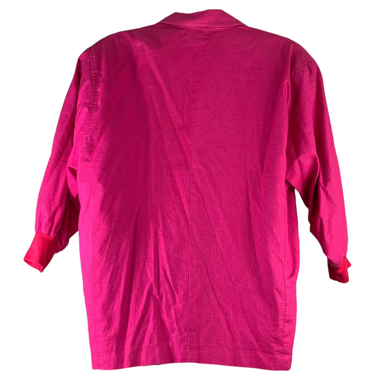 Vintage Blazer Jacket Petites For Maggy Size MP Linen Blend Pink