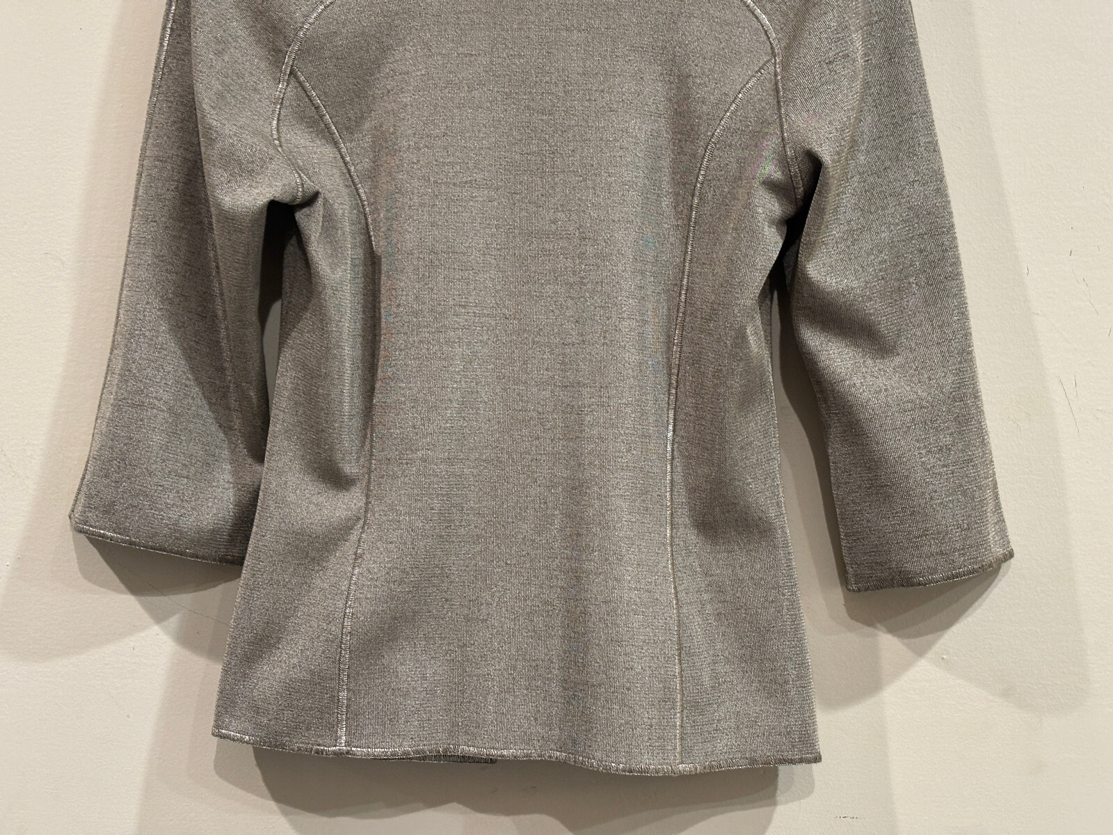 Vintage Stizzoli Silver Gray Polyester & Cotton Jacket Made in Italy – 42