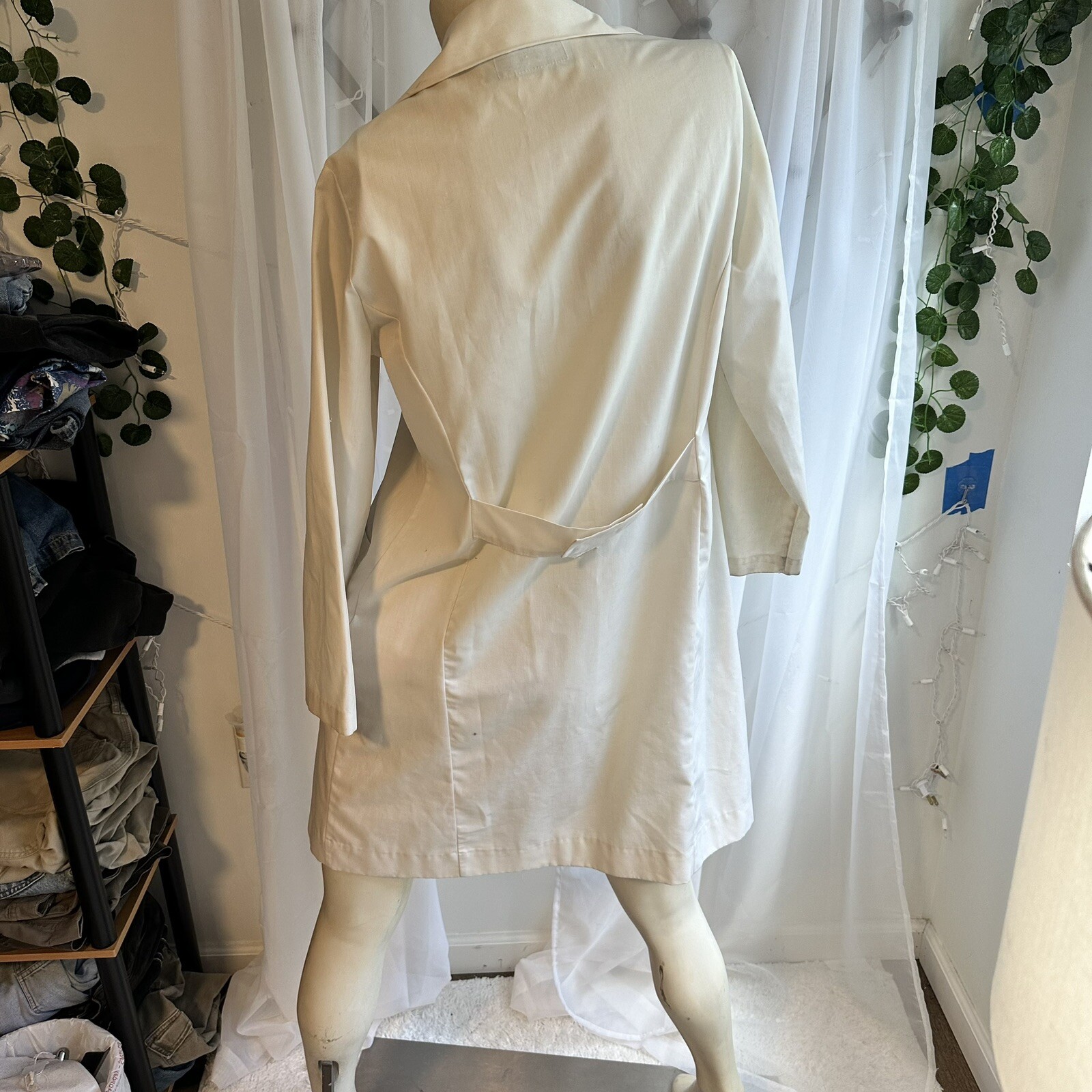 Vintage 50s 60s Women’s M White Nurse Operating Room Staff Jacket Costume Dress