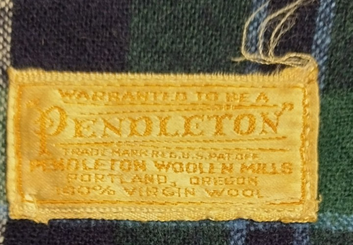 Vintage Pendleton 49er Shacket Black Watch Plaid Virgin Wool Pre 1964 Near Mint