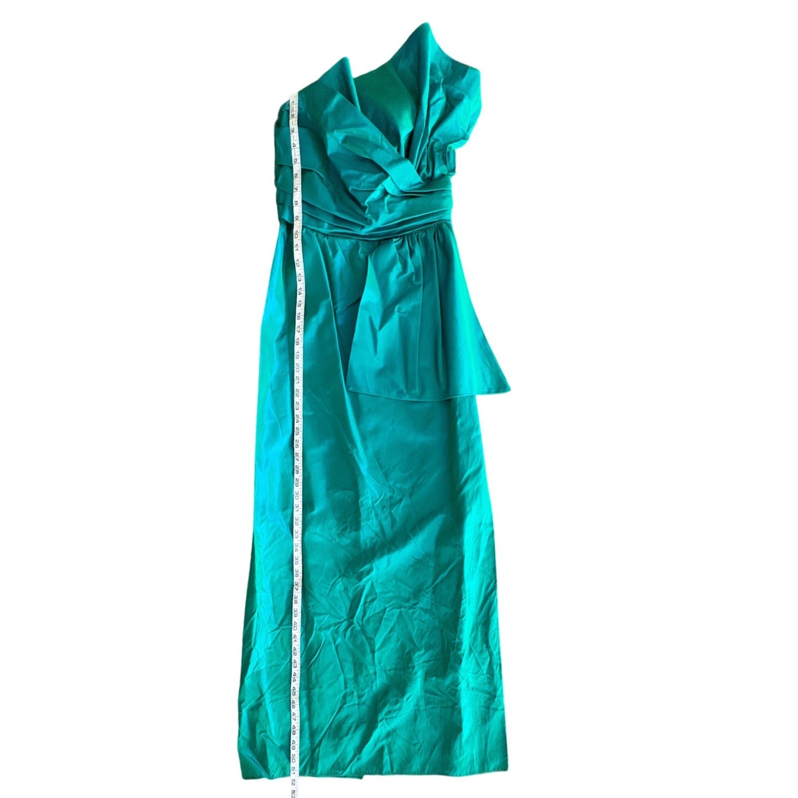 Dance Allure Alfred Angelo Teal One Shoulder Taffeta Gown 80s Prom 11/12