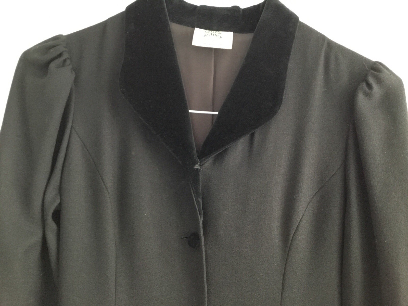 VTG Women&rsquo;s 80s 90s Look Black Wool Laura Ashley Maxi Dress XS 1990s Rare Find❣️