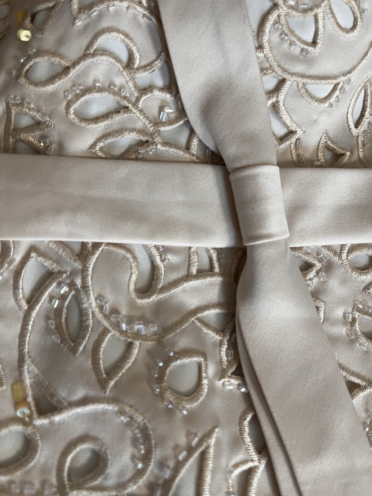 True Vintage Formal Satin And Beaded Strapless Cropped Bodice 29”