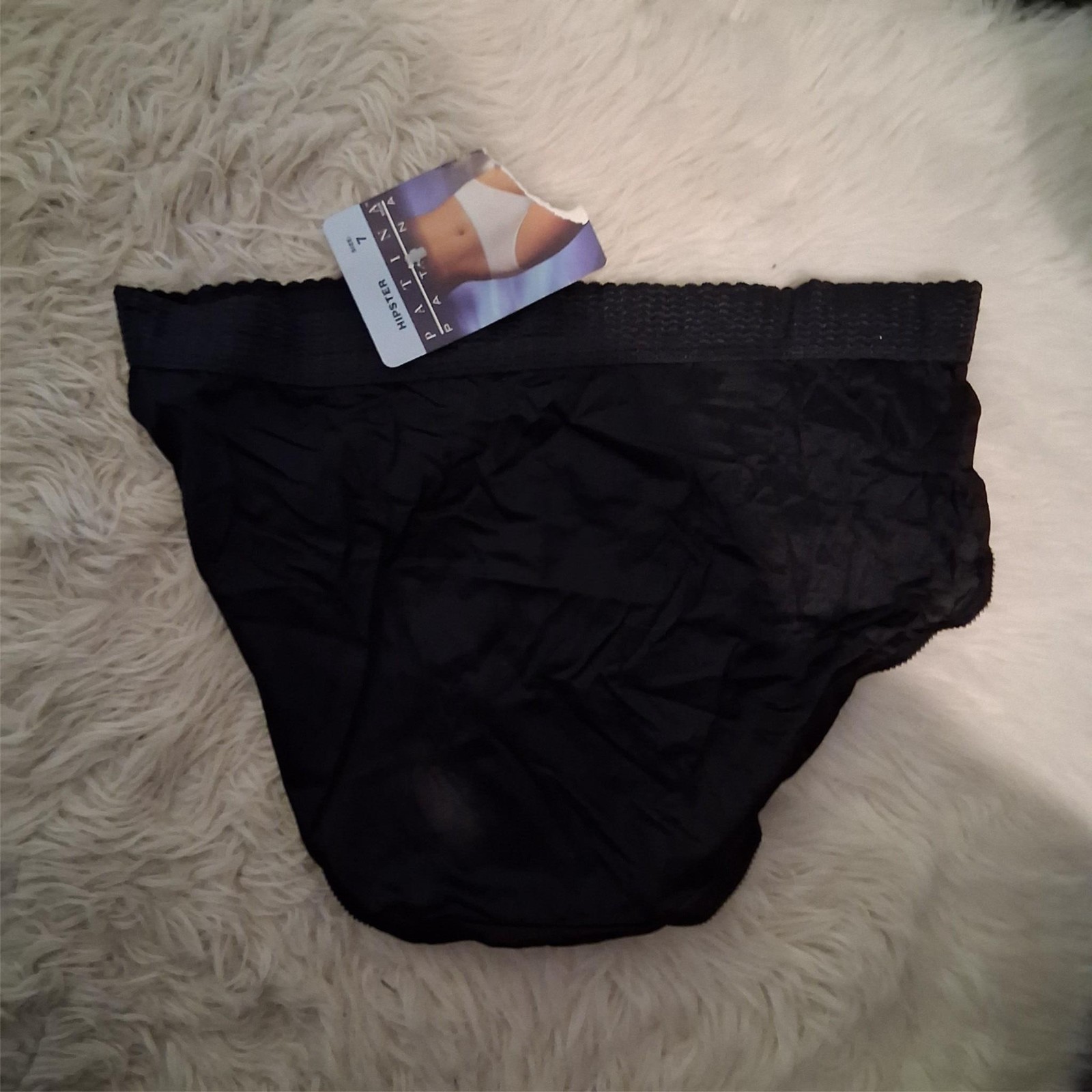 Sears Lauren Brooke nwt vintage panties womens 7 Patina nylon black Hipster USA