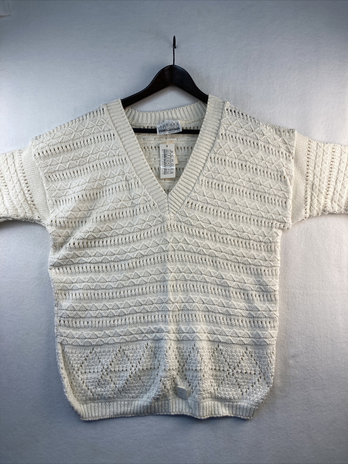 Vintage Across America by Knit Maven LTD Cream Knit Sweater NOS New NWT