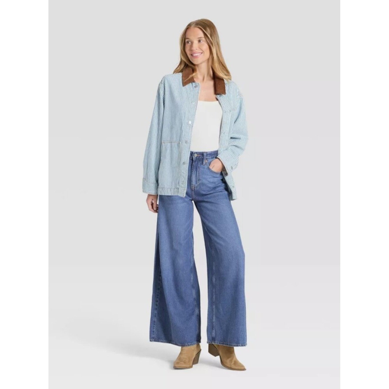 Women&rsquo;s Highest-Rise Palazzo Wide Leg Jeans – Universal Thread Vintage Medium Wa