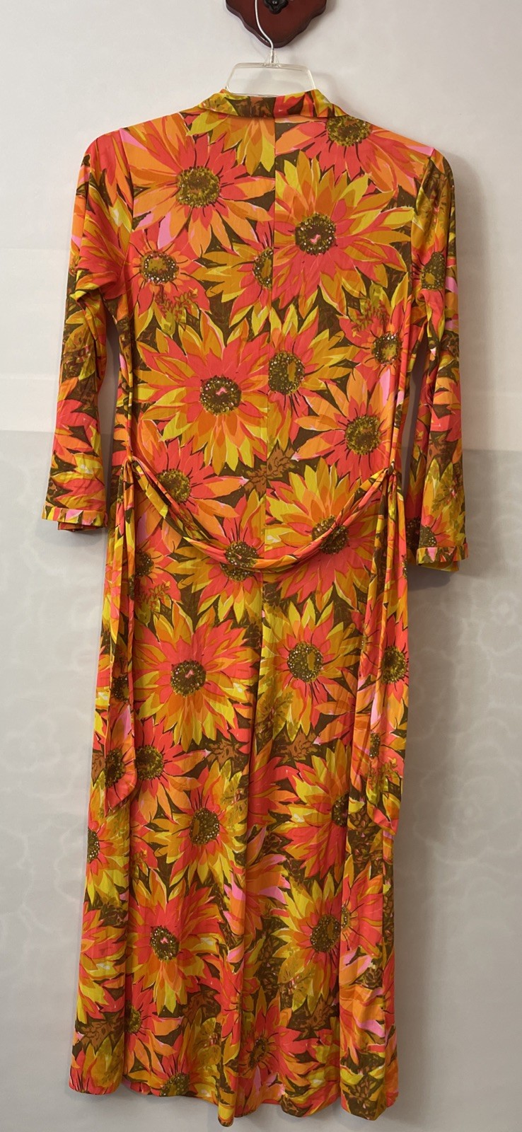 Vintage 1960s PINEHURST LINGERIE Womens Large Floral Hippie Jumpsuit! A5976