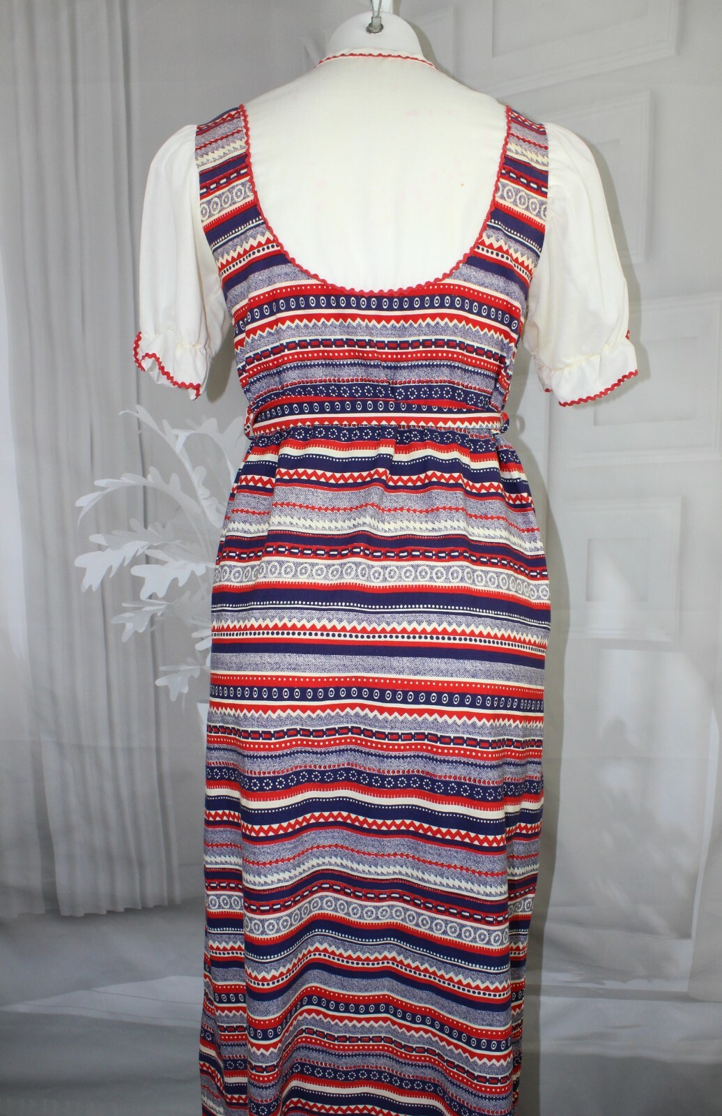Womens VTG 60s/70s 1960s 1970s Peasant Boho Hippie Maxi Dress size small med