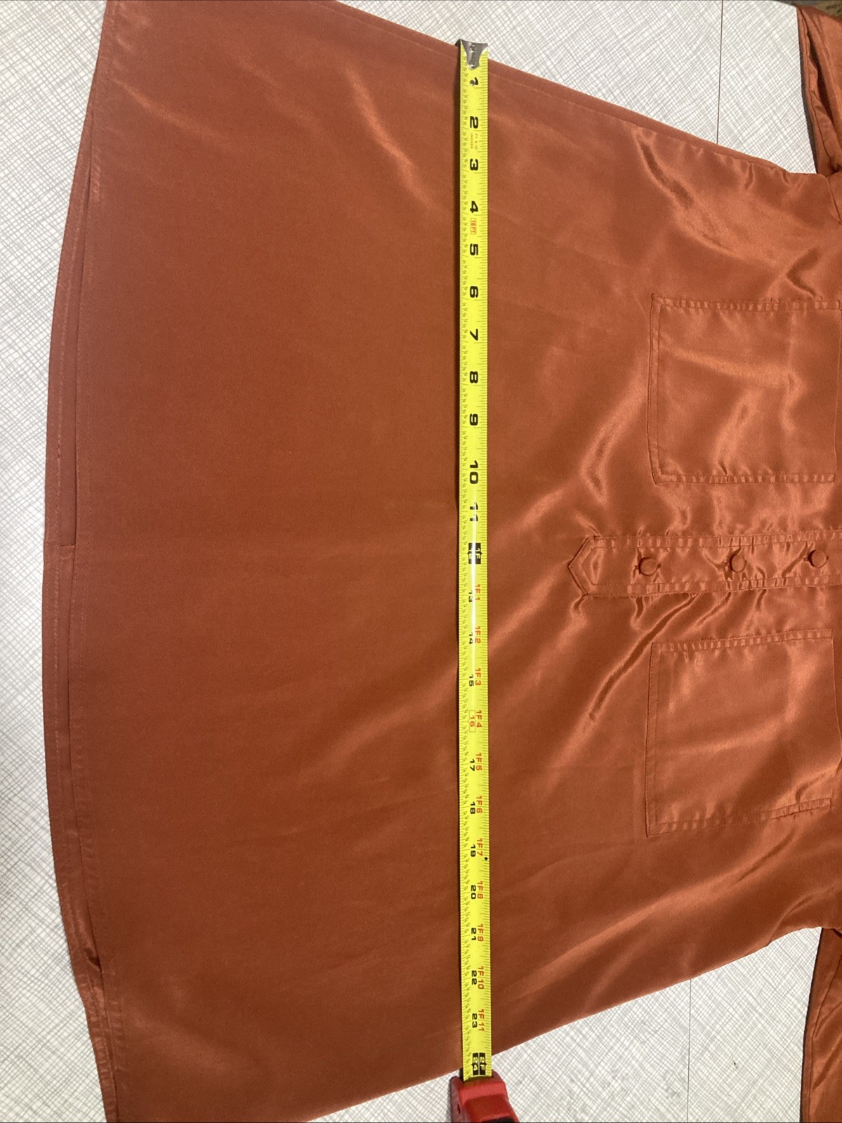 Vtg 80s Chaus Blouse Size 7/8 Fit Med Orange Rust Copper Secretary Top Retro EUC