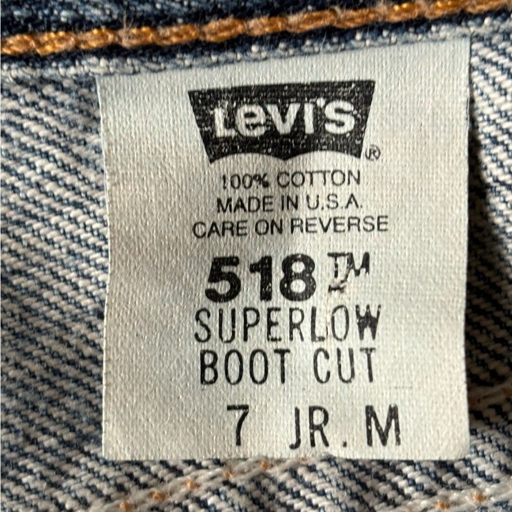 VTG Levi&rsquo;s 2001 518 Super-low Bootcut Made in USA 05/2001 Vintage Sz 7 Juniors