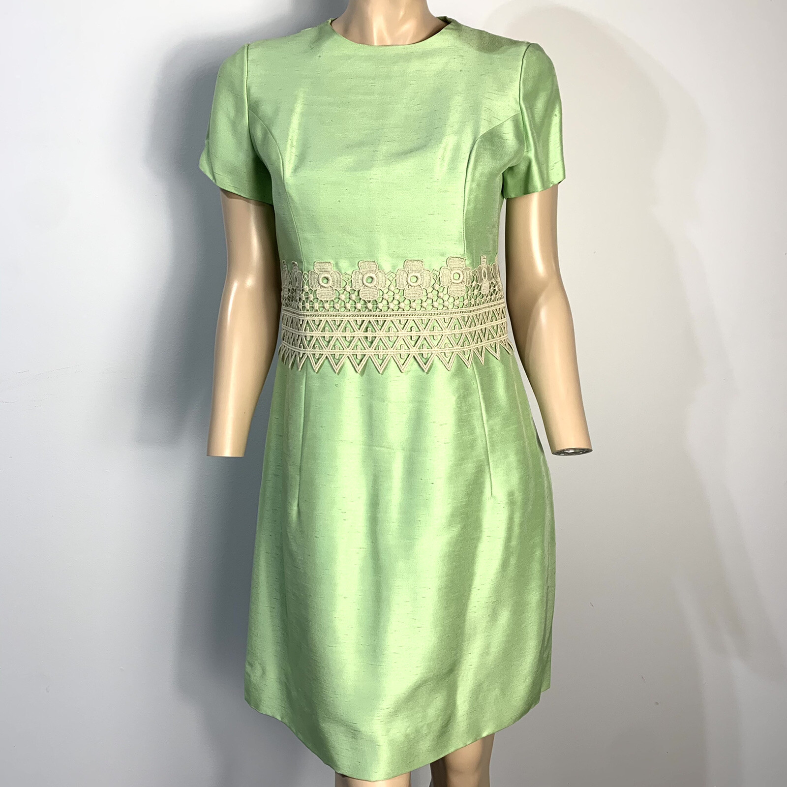 Vintage 60s Alfred Werber Suit Crochet Lace Shiny Dress Coat 12 See Description