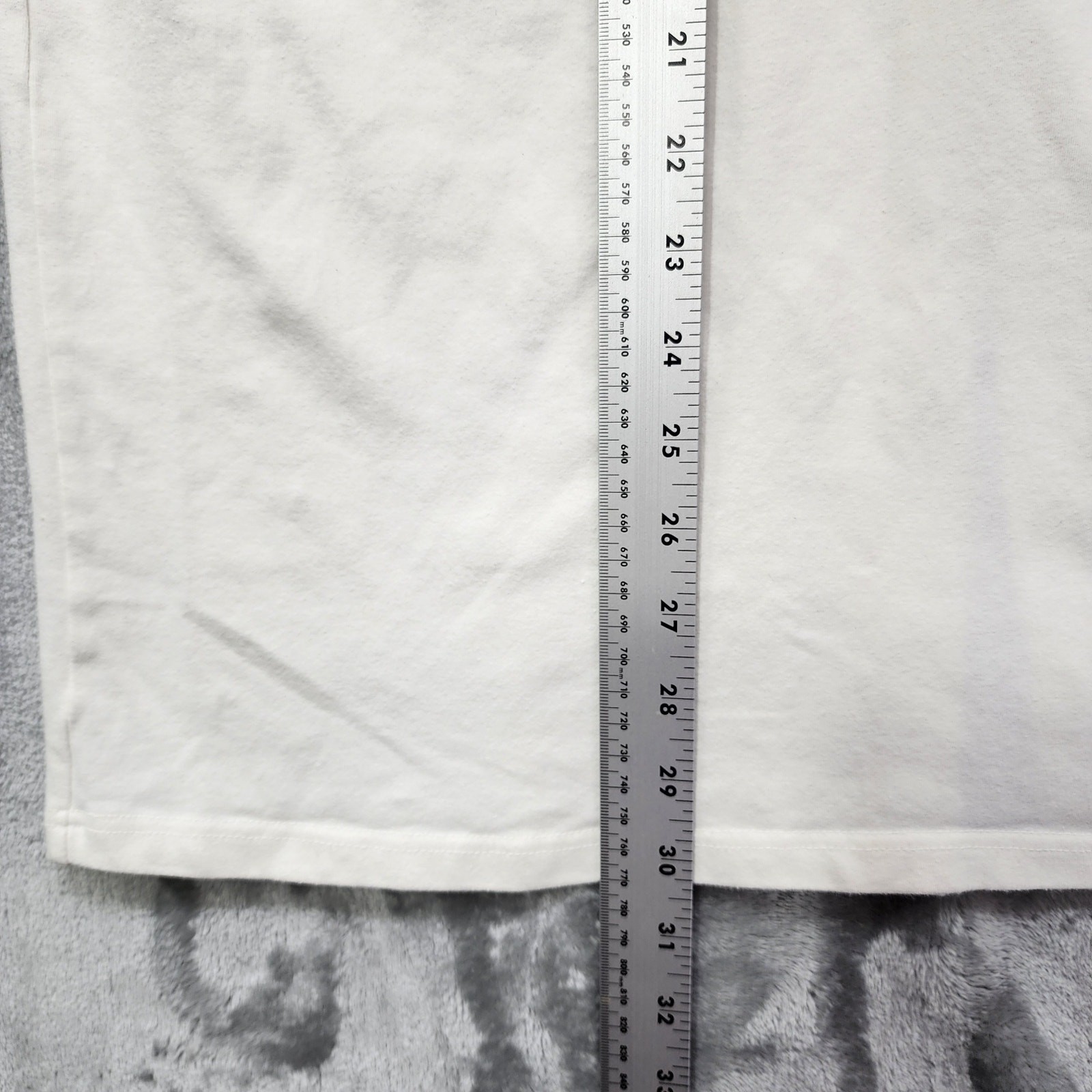 Vintage Russ Liz Claiborne Skirt Womens L 12/14 White Pull On Midi Back Slit