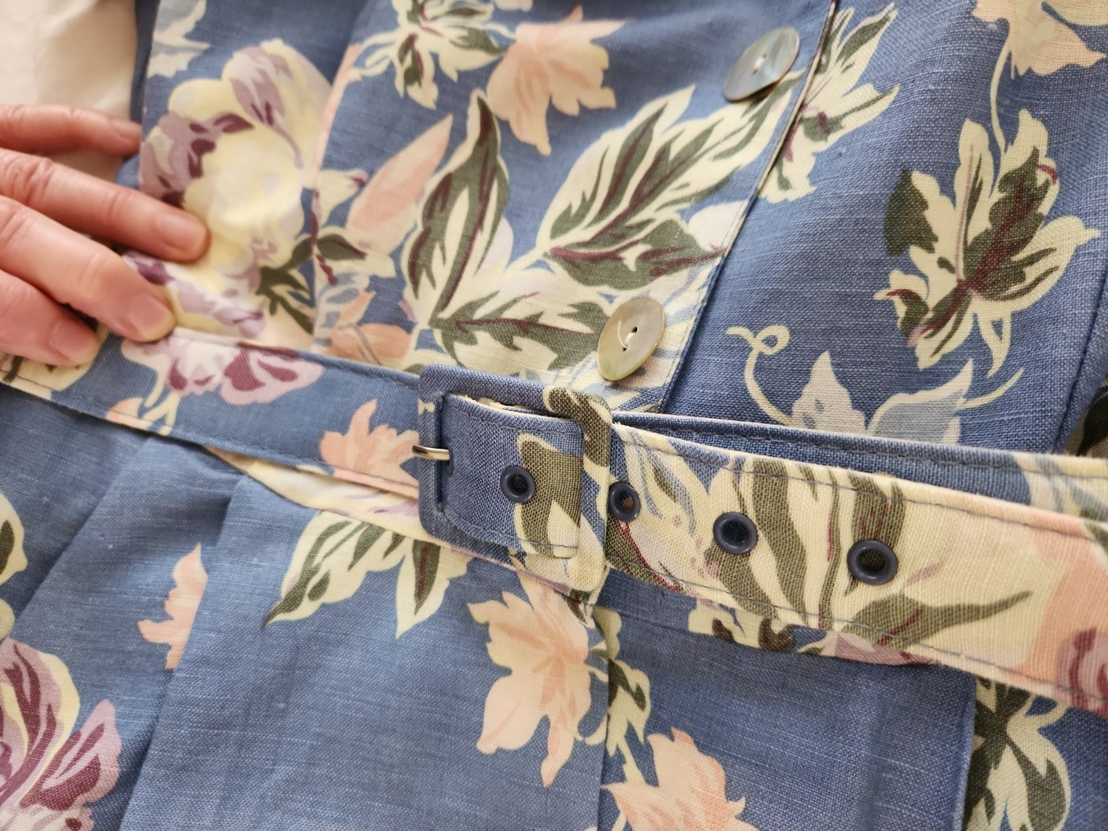 VTG NWT Womens P6 Sundress Tea Dress 80&rsquo;s Blue Floral Cottagecore Unworn USA