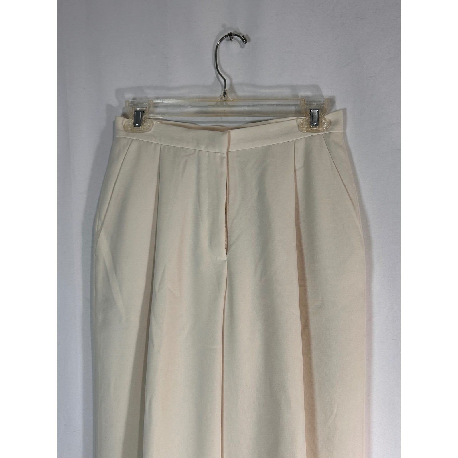 Vintage Cream High Waisted Pleated Front Straight Leg Dress Pants Womens 8P