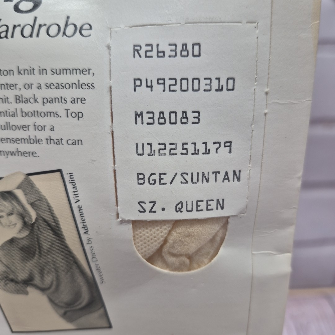 Vtg Pair UNDERALLS Nylon Pantyhose QUEEN Size NOS Style 310X Suntan Made in USA