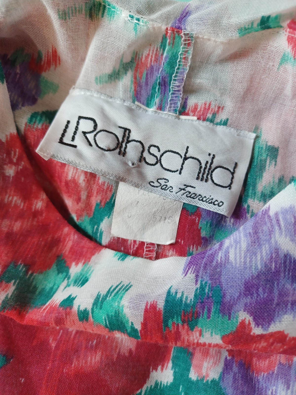 Vintage 1980s L. Rothschild Floral Print Tiered Cottagecore Prairie Tea Dress