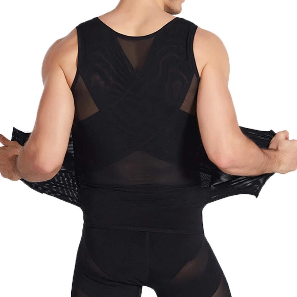 Men&rsquo;s Body Shaper Compression Vest Abdomen Shapewear Tummy Slimming Sheath Gynec
