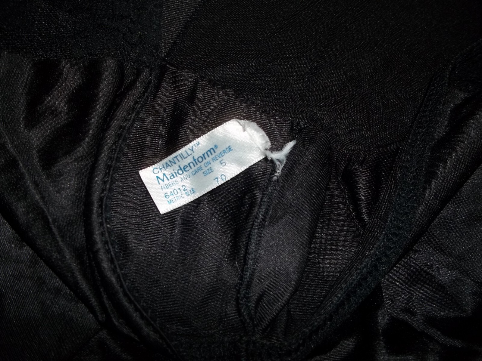 EUC Sissy Vintage Maidenform Chantilly Lace Black Panties Silky sz 5 UNION MADE