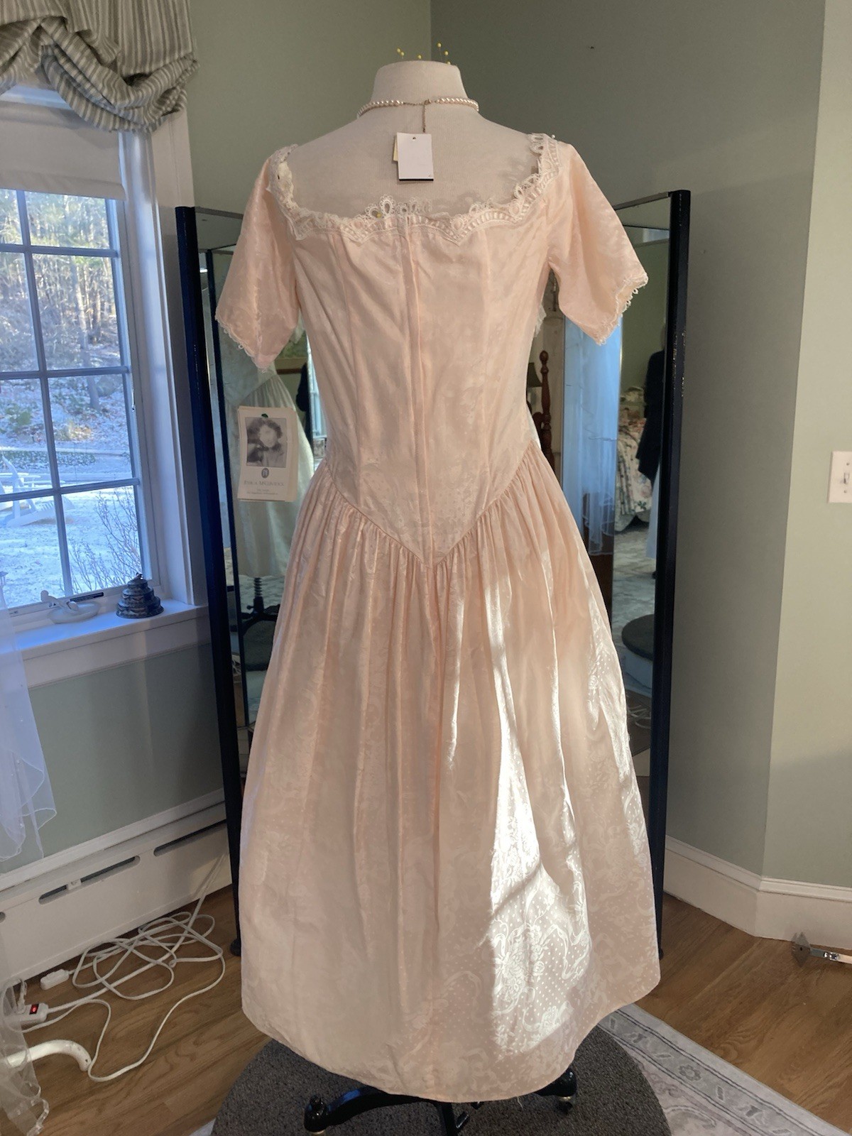 Vintage 1980S Scott Mcclintock Light Peach Size 14 Dress
