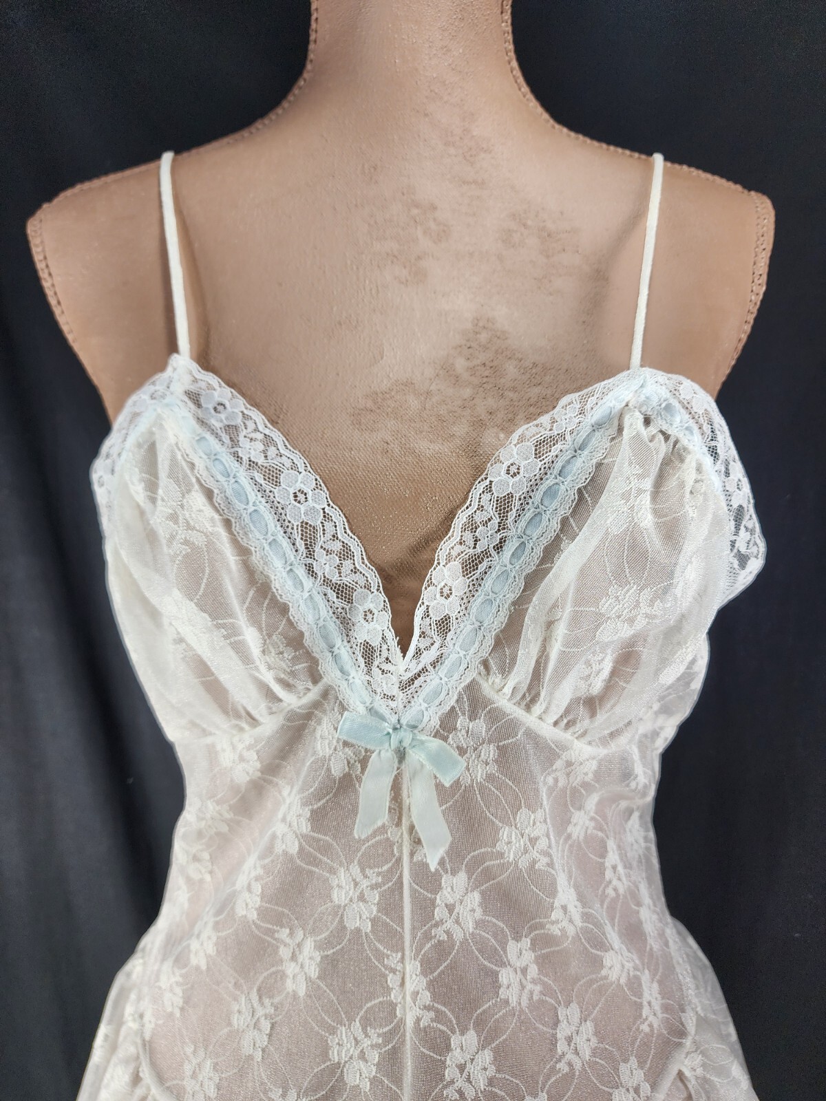 VTG VAL MODE Sheer Lace Teddy MEDIUM Hi Cut Flutter Leg Romper Bodysuit UNWORN