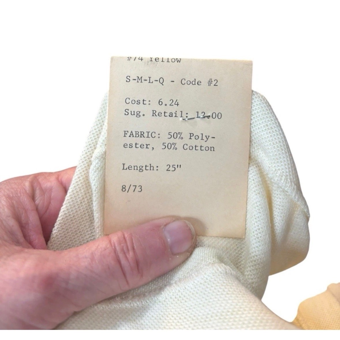 VTG 1973 Koret California Sample Mock Turtleneck w Original Tag 8/73