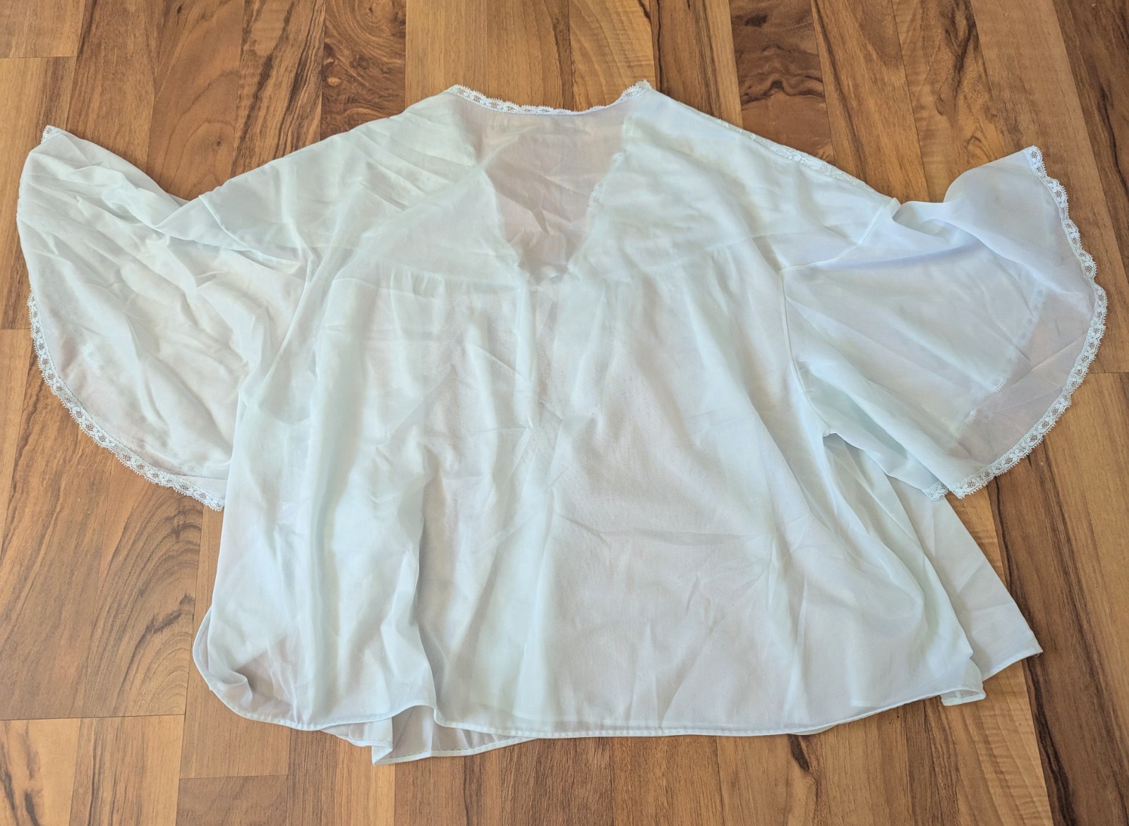 Vanity Fair Bed Jacket Sz M Babydoll Tricot Lace Feminine Fairy Core Vintage 60s
