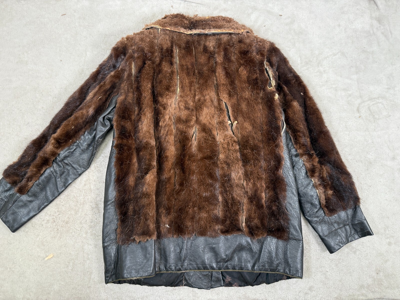 Vintage Arter Jonas BAKER FUR COM Genuine Mink Stole Dark Brown Fur Satin Lined