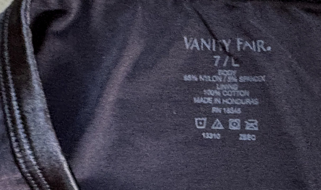Vanity Fair BODY Large BLACK Silky Smooth Illumination Full Brief Panties #13310