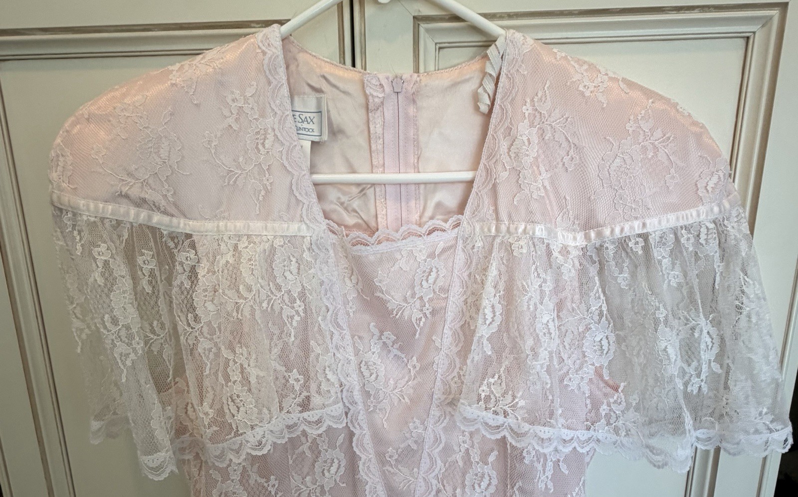 Gunne Sax Vintage Pink Lace Prairie Dress Romantic Renaissance 70s Jessica mcC