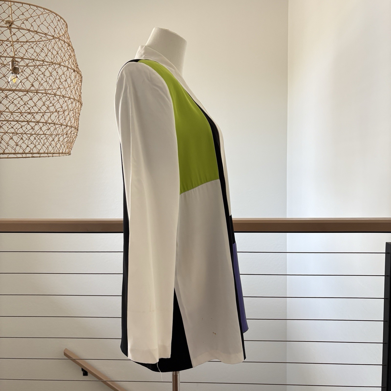 Colorblock Blazer Womens Large 90s Retro Avant Garde Harlequin Funky Bold
