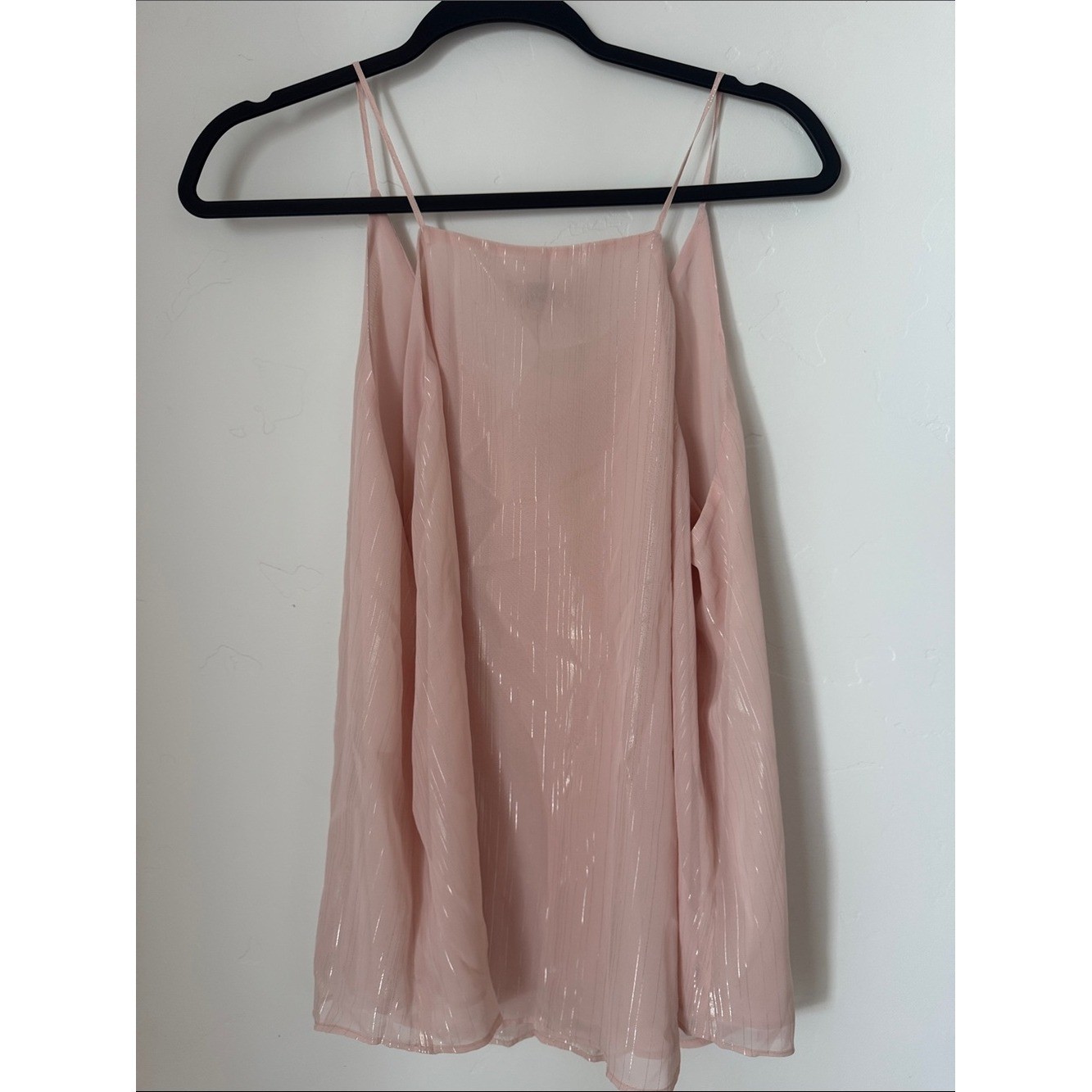 NWT LOFT Pink Metallic Shimmer Capsule Office Business VNeck Cami Tank Blouse XL