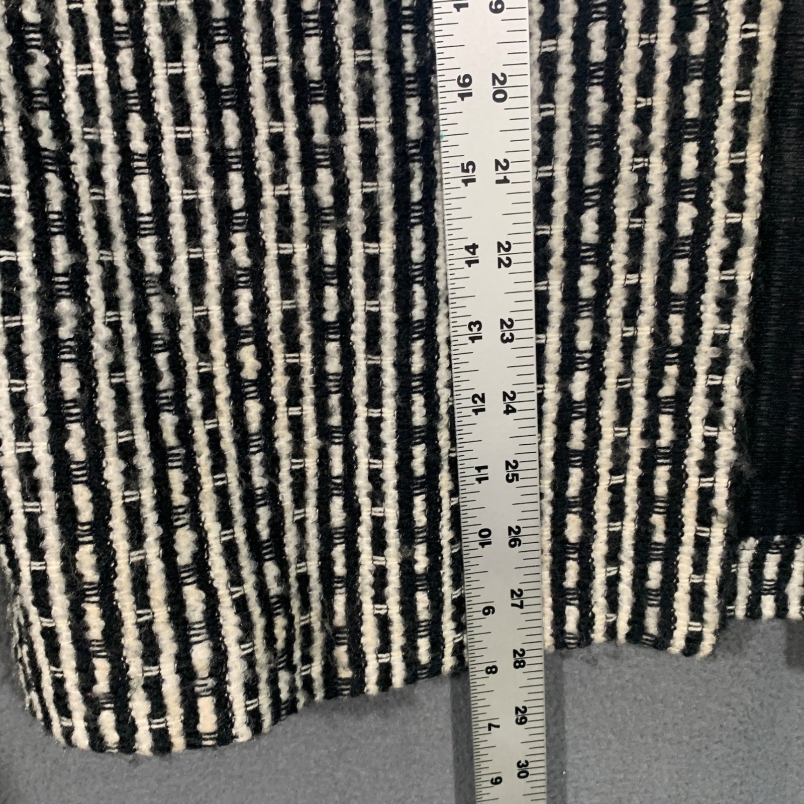Graff Californiawear Jacket Womens 10 Vintage Black White Striped Textured Knit
