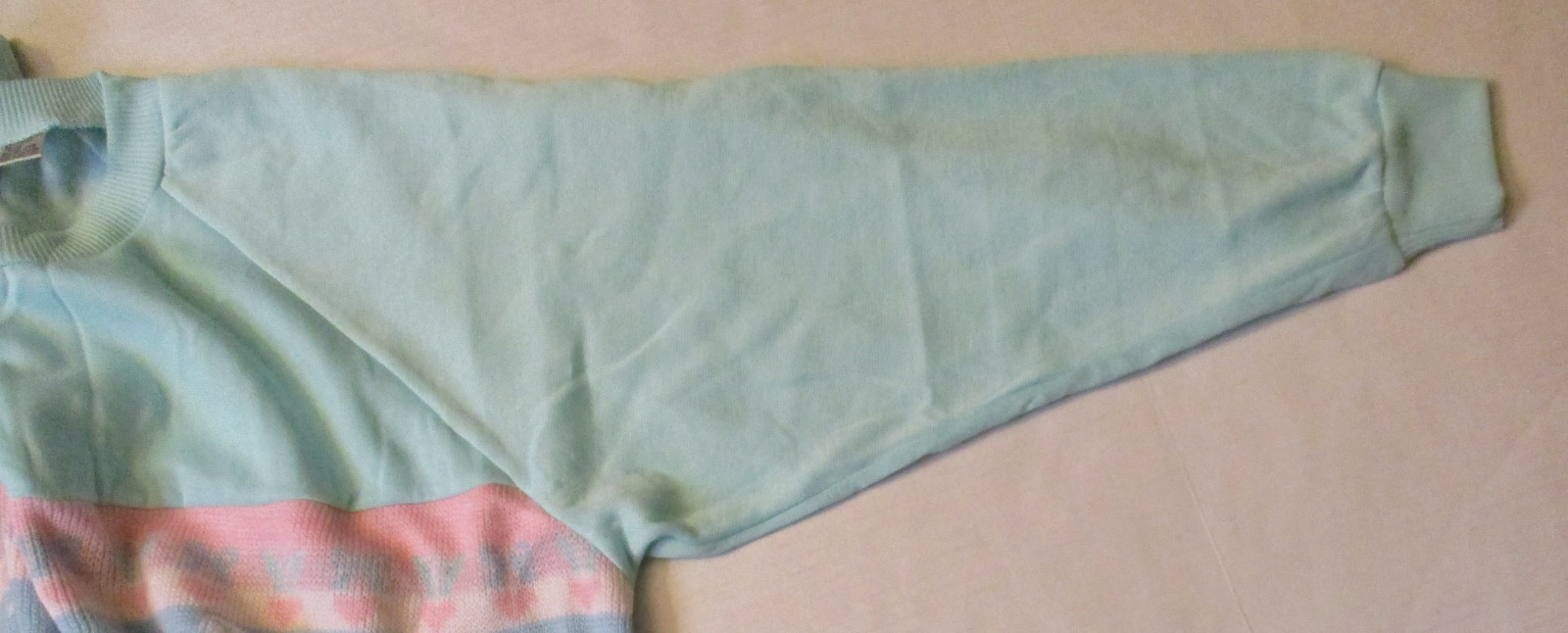 Center Aisle Plus Bunny Rabbit Sweater 44/24W Vintage 1980&rsquo;s Women&rsquo;s Blue Pink