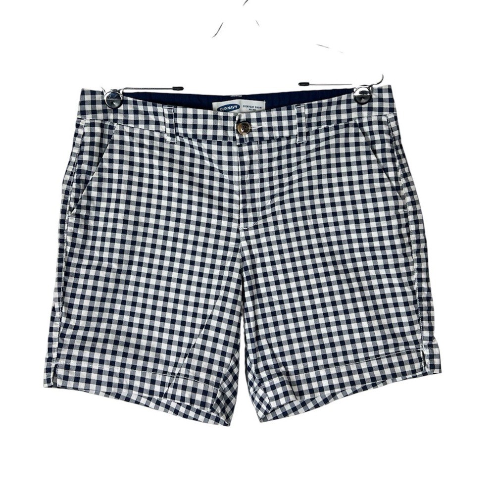 Old Navy Everyday Short Mid-Rise size 12 blue gingham shorts