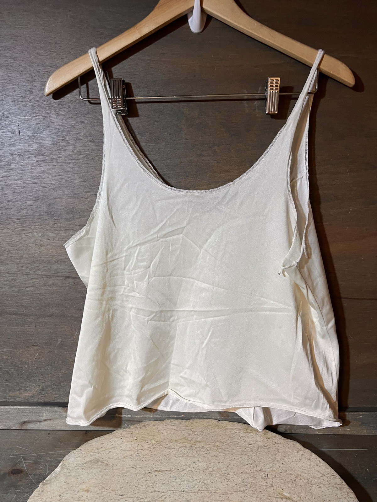Vintage Vassarette Camisole PULLOVER Slip Tank Top Sz LARGE 42 White Retro 70&rsquo;S