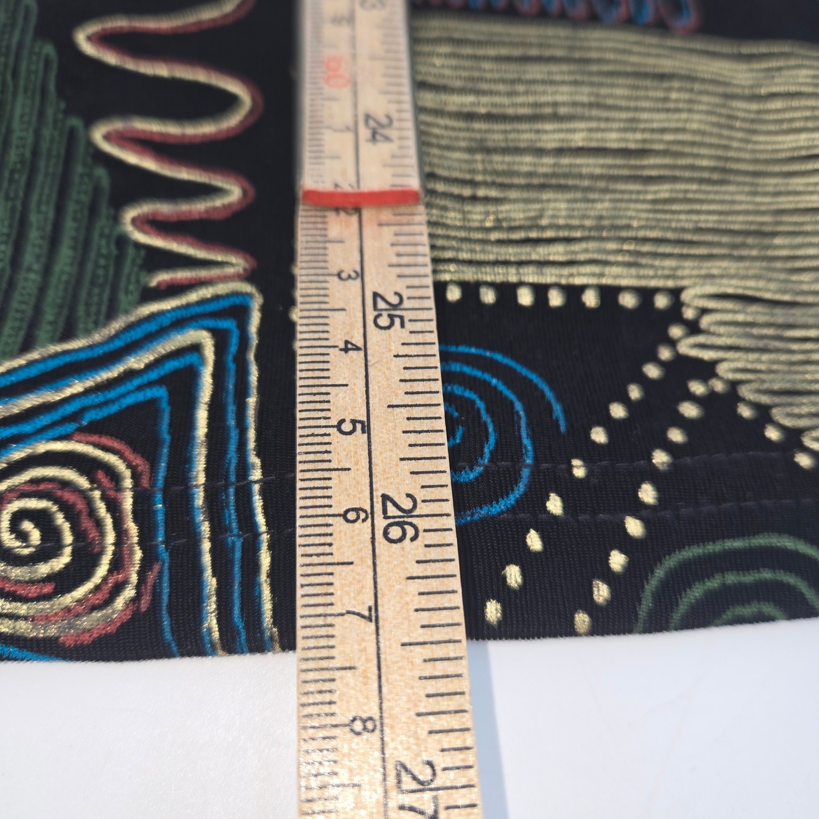 Marshall-Rousso Top M Black Geometric Abstract Vintage Artsy Resort Going Out