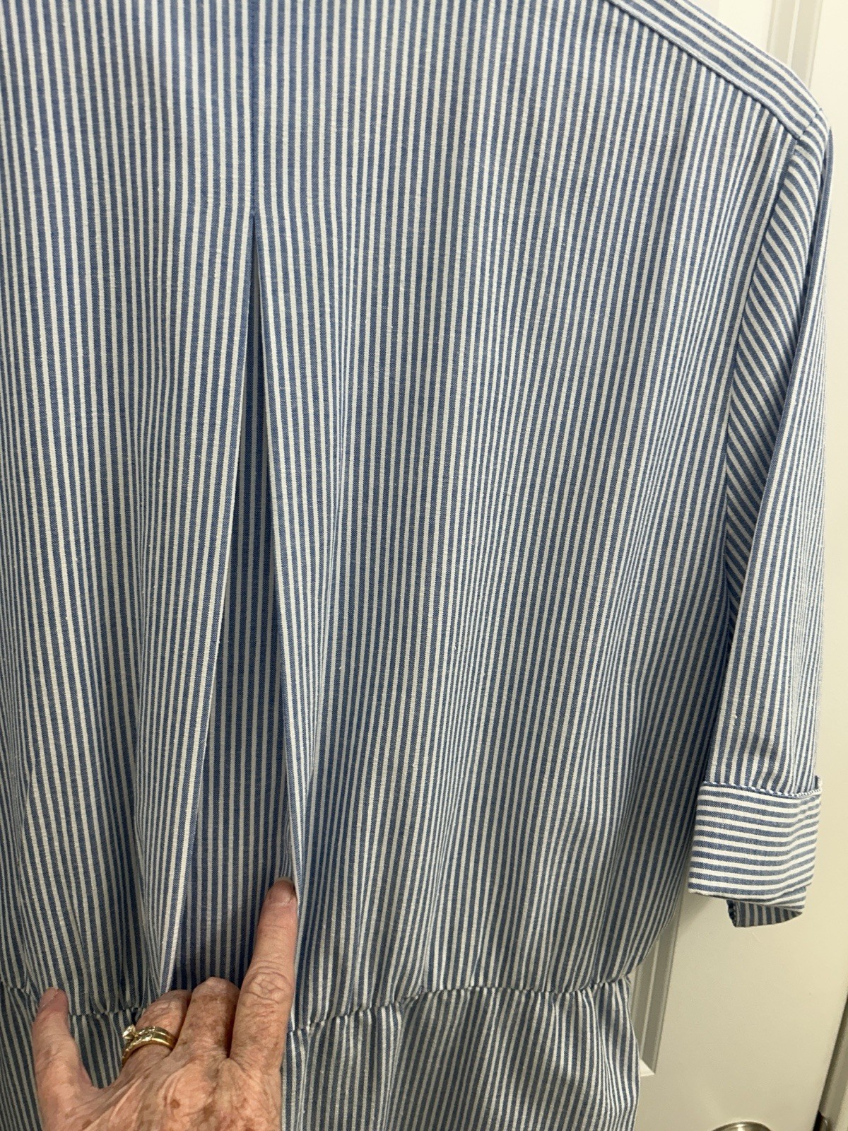 Vintage Striped Seersucker Buttondown Dress with Belt