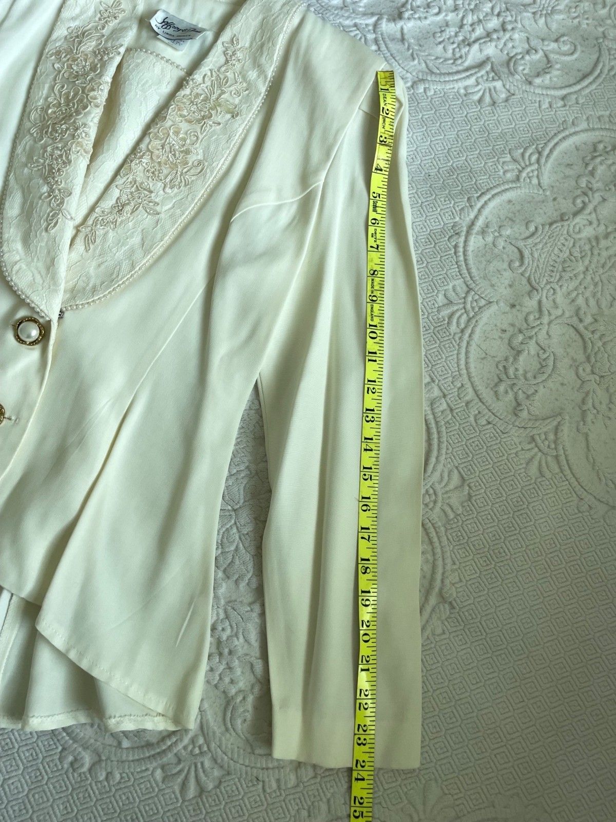 Vintage 1980s Jeffrey & Dara Structured Blazer Sequin, Pearl + Embroidered SZ 10