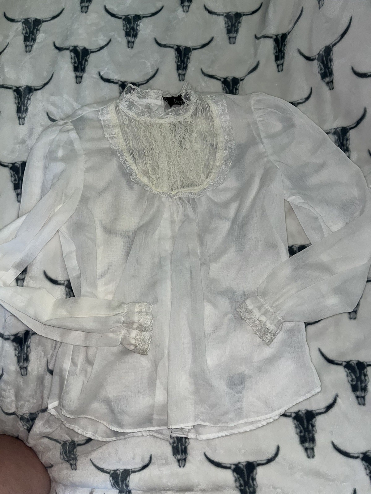 Vintage Victorian button back blouse with lace