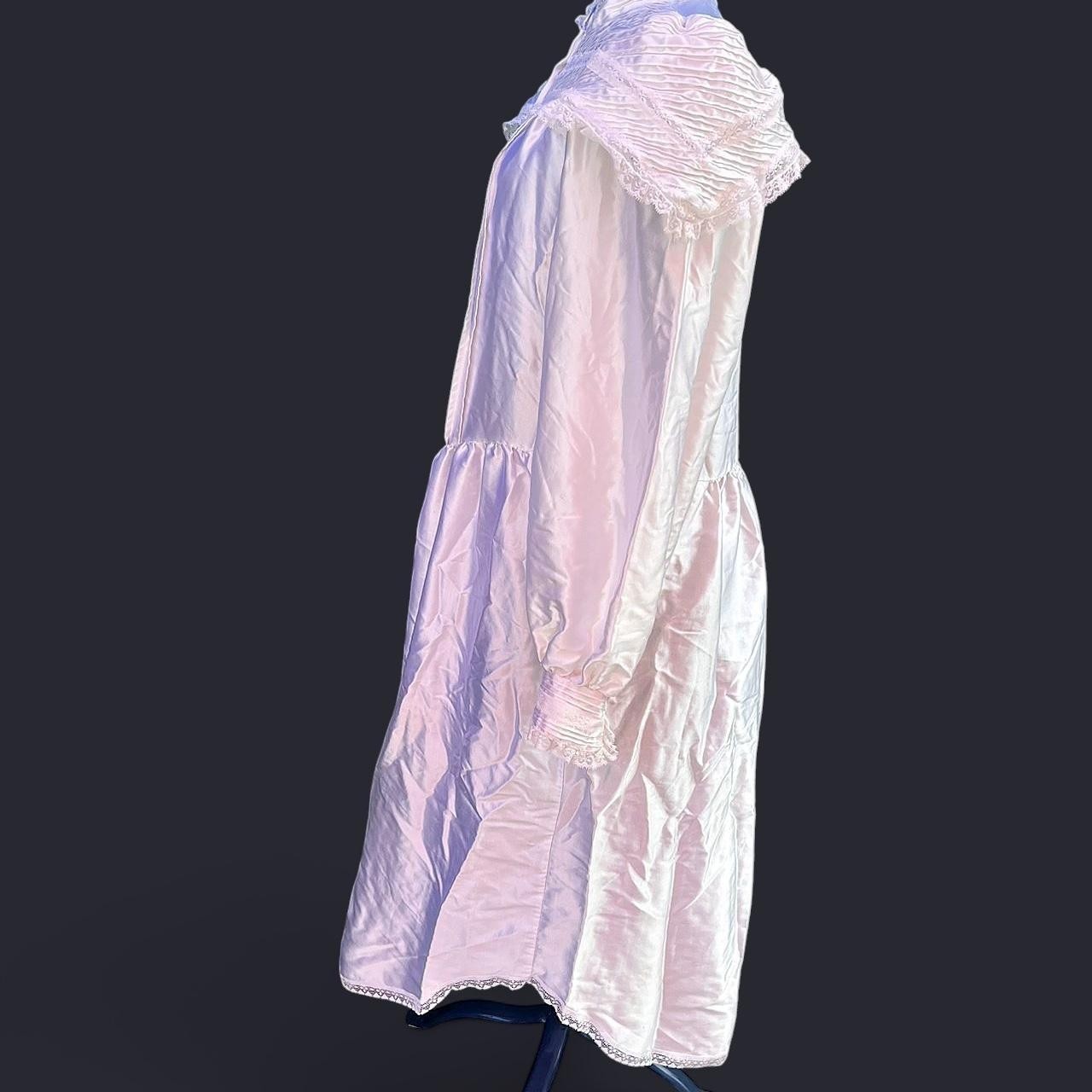 Vintage Gilligan O&rsquo;Malley Victorian Satin Nightgown Dress white Cottage Core