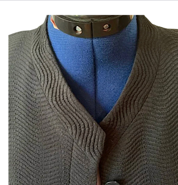 Emanuel Ungaro Vintage Black Suit Mandarin Collar / Pencil Skirt Size 10 ($775)