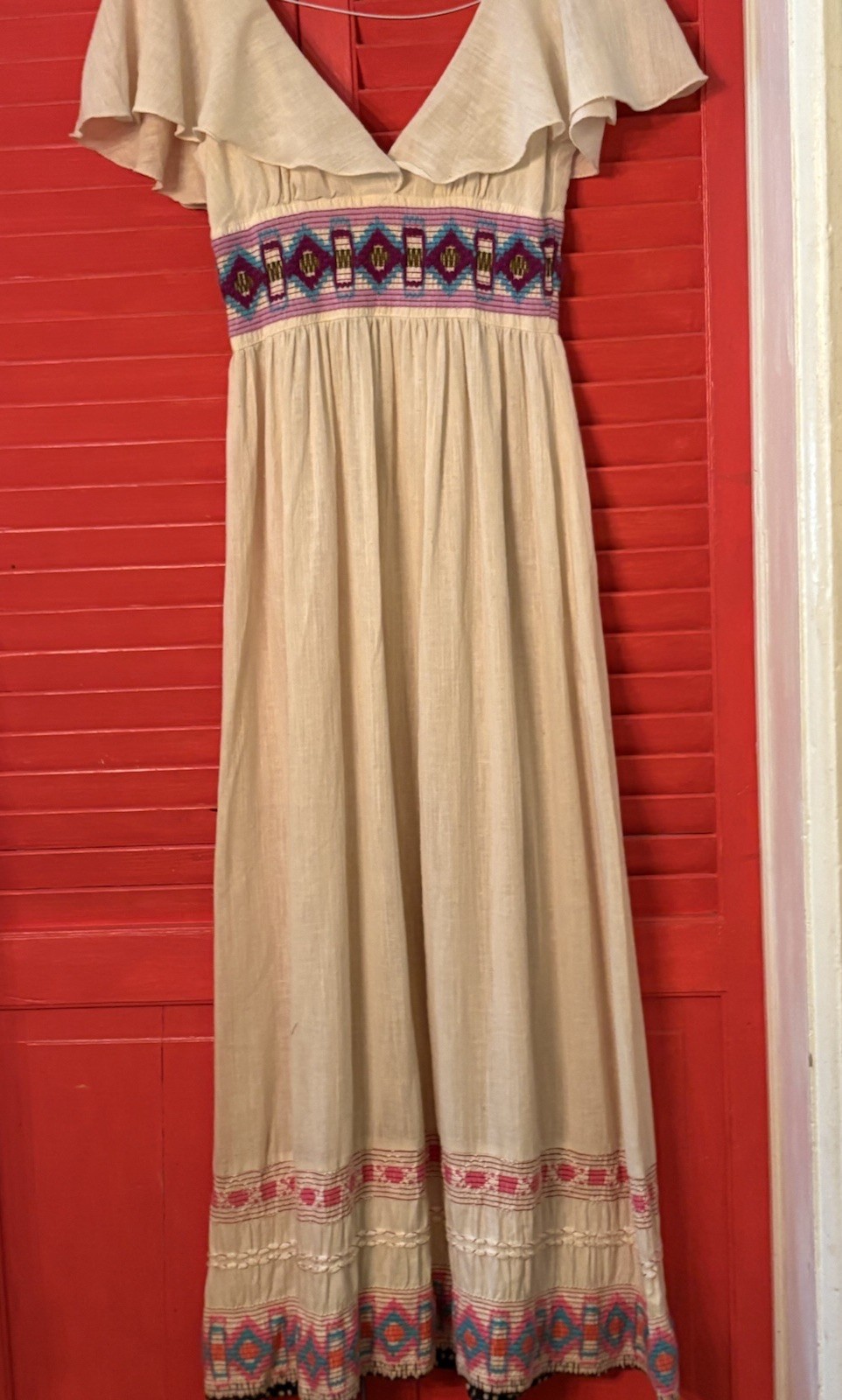 COCO OF CA VINTAGE MEXICAN-STYLE MAXI DRESS, WORN BY MISS COLORADO! NO SIZE