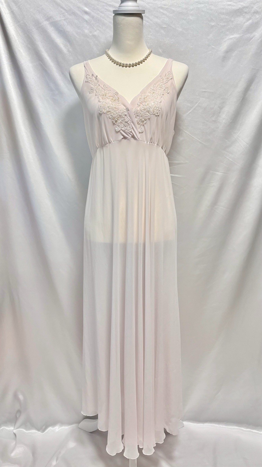 1990s 2000s Pink Lingerie Maxi Dress Sequin Y2K