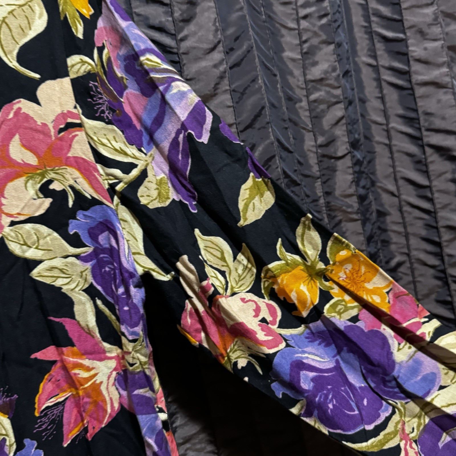 Floral Blazer Jewel Tones Oversized Long Size Women’s Medium Vintage 1980s