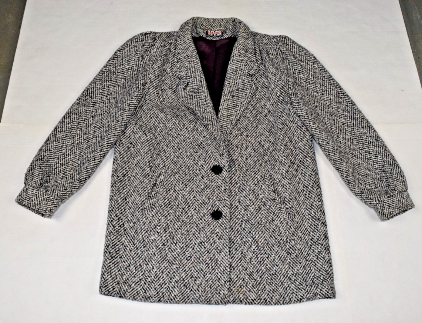Vintage New York Girl Tweed Coat Size S/M 70s Rainbow Fleck donegal Wool MadeUSA