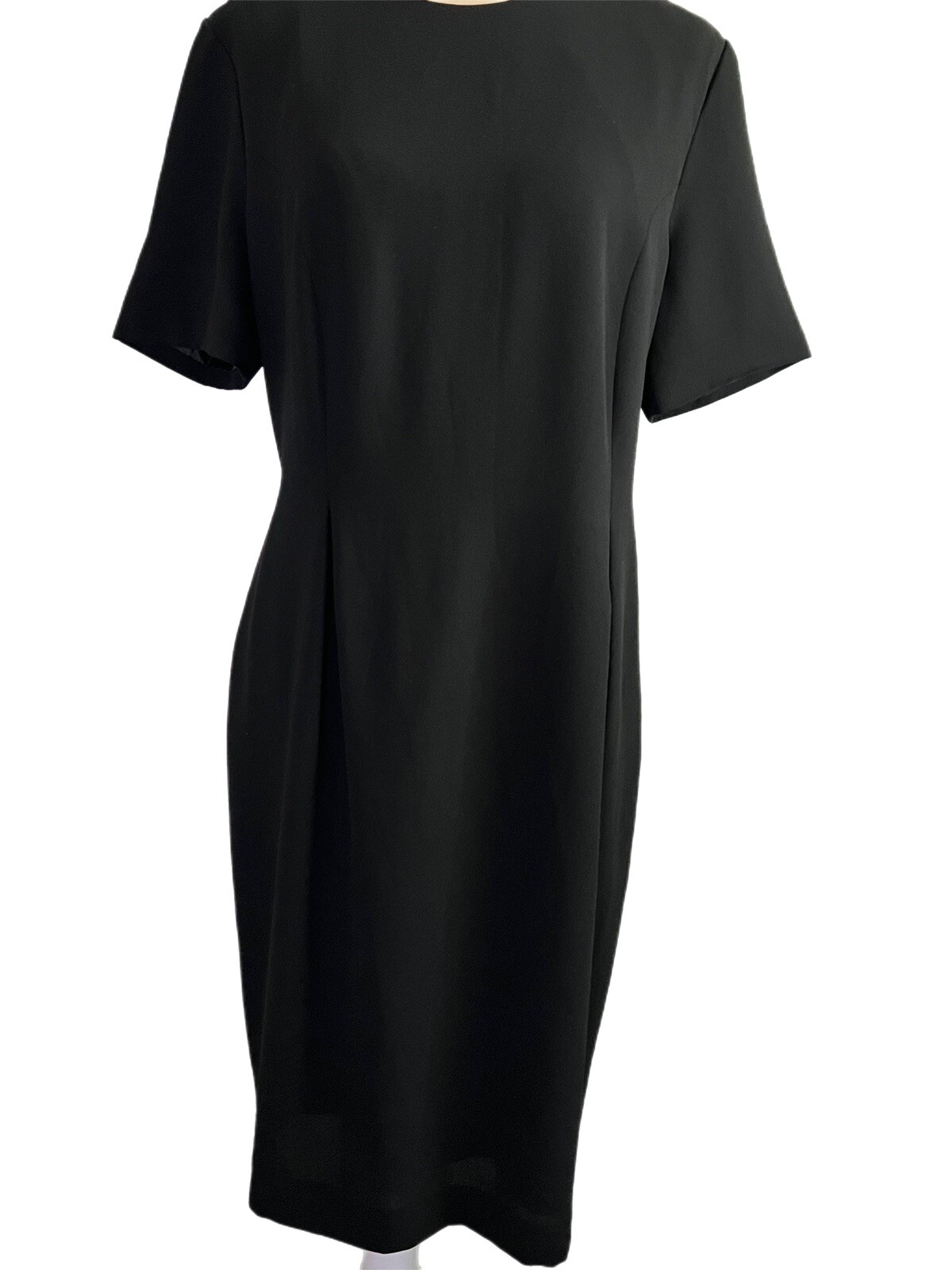 Vintage Worthington Black Lined Shift Dress Size 10 Made in Honduras